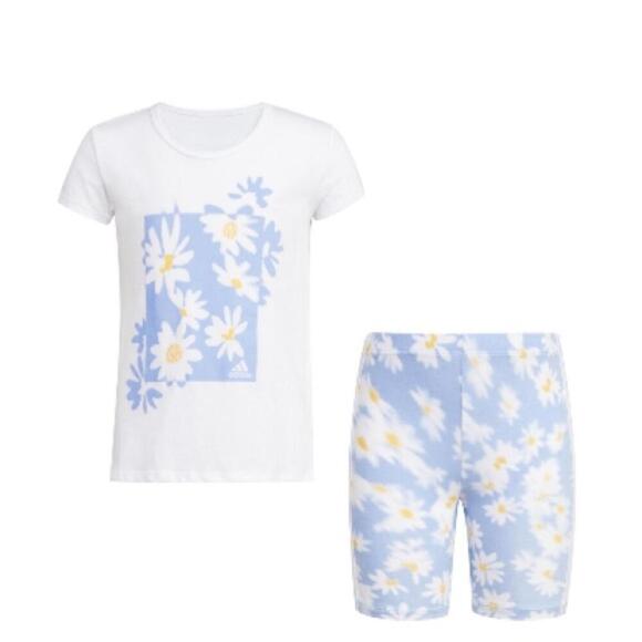 Adidas Toddler GirlsPrinted Bike Top and Tights, 2 Piece Set top and bottom 6x - Picture 1 of 6